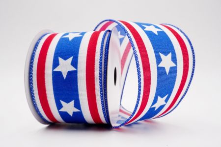 July-4th Celebrate_thick woven ribbon_Plain white with blue